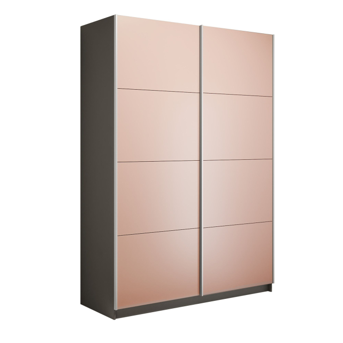 Шкафы-купе 2-х дверные, Шкаф-купе Прайм 2-х дверный Стекла пудра/Доводчики 120х57х230