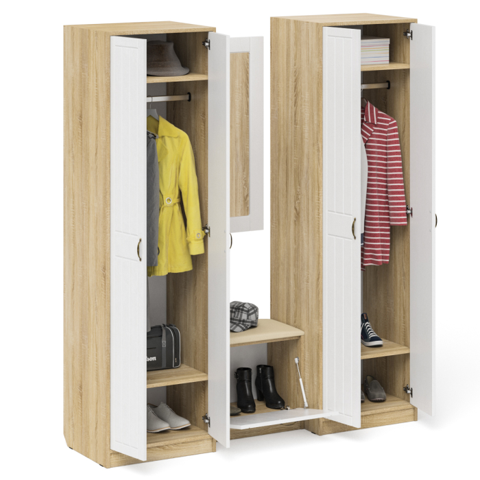 Прихожие, Прихожая П-6 компоновка № 8 МДФ фрезеровка прованс