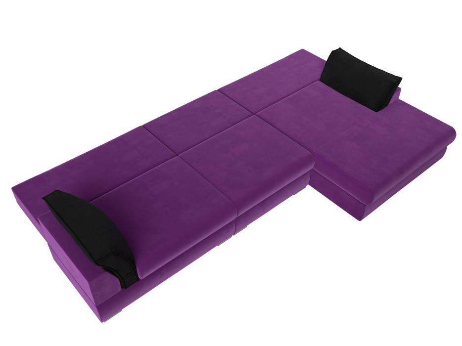 Диваны угловые в гостиную, Угловой диван Пекин Long угол правый, НПБ, микровельвет