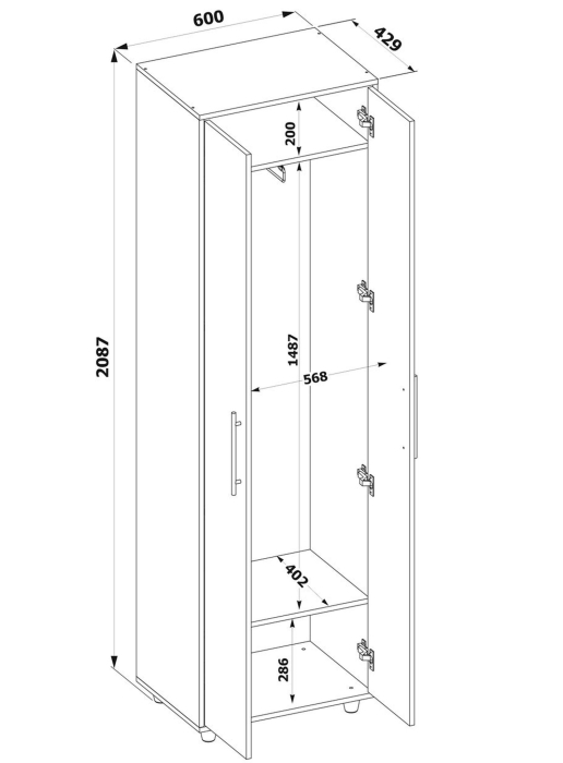 Шкафы распашные, Шкаф распашной ШО-1