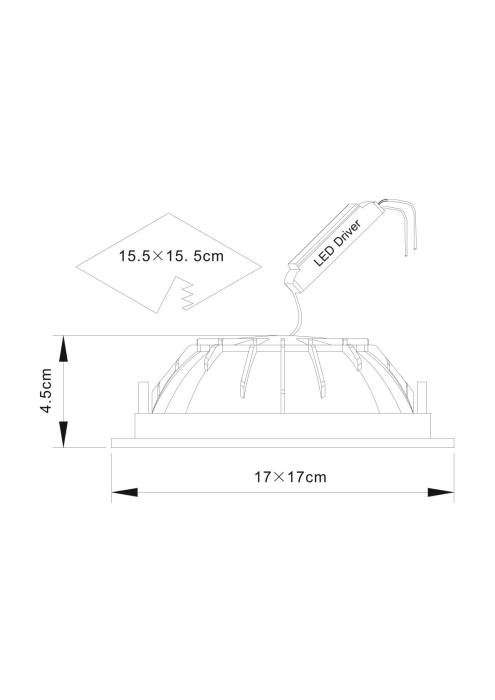 Встроенный светильник, Встраиваемый светильник RIFLESSIONE 18см