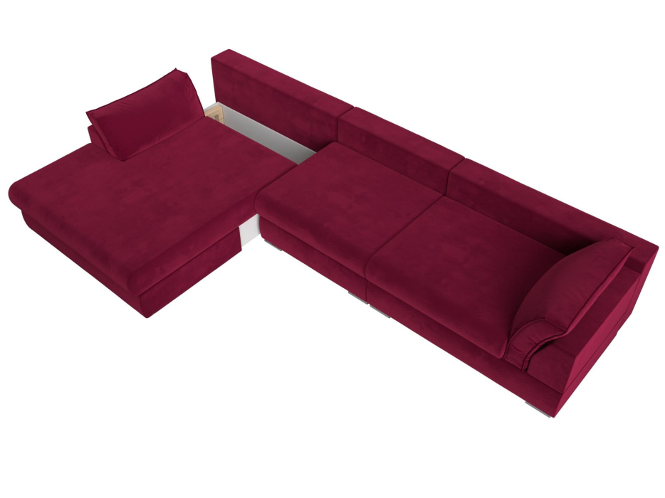 Диваны угловые в гостиную, Угловой диван Пекин Long угол левый, НПБ, микровельвет