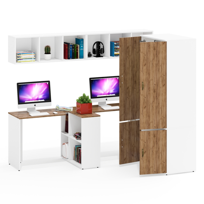 Домашние кабинеты, Мебель для работы и хранения вещей для двоих Лидер-8 № 48