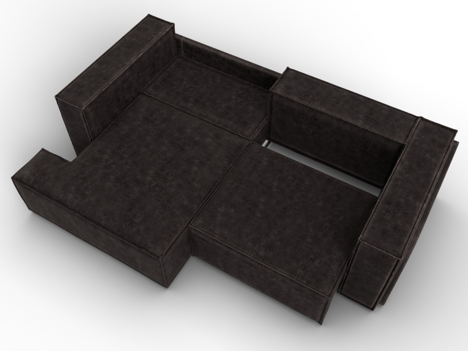 Диваны угловые в гостиную, Диван угловой Лига-061 угол левый, велюр BRUT
