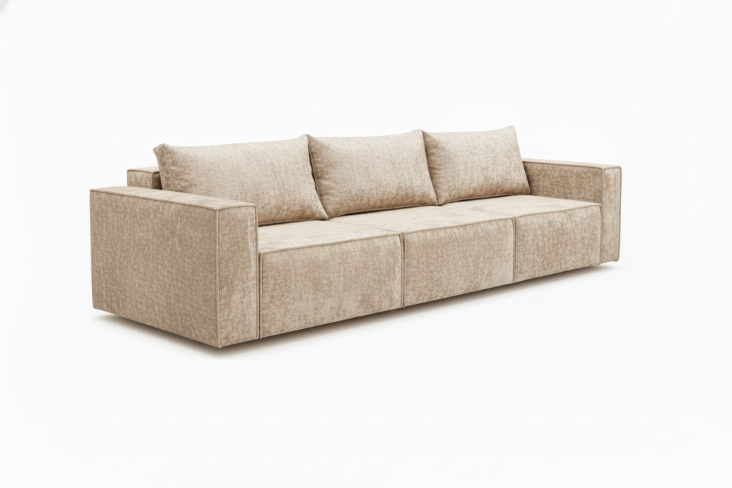 Диваны прямые, Диван-кровать Лофт 3-х модульный, плюш , с/м 145х266