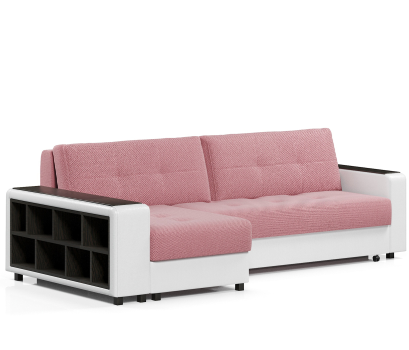 Диваны угловые в гостиную, Диван-кровать угловой Атланта 2 еврокнижка,велюр+экокожа