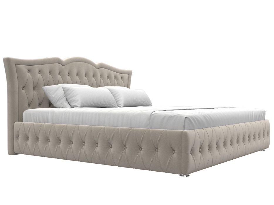 Мягкая кровать, Кровать интерьерная Герда 200, микровельвет