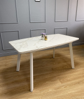 Обеденные столы, Стол Kenner AA1400 раздвижной, керамика , опоры белые 