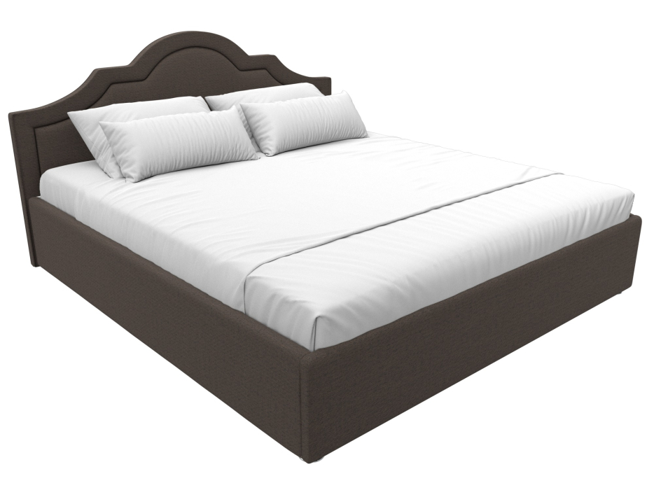 Мягкая кровать, Кровать интерьерная Афина 180, рогожка Амур