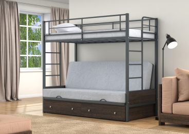 Двухъярусная кровать-диван Дакар 1 ящики Венге