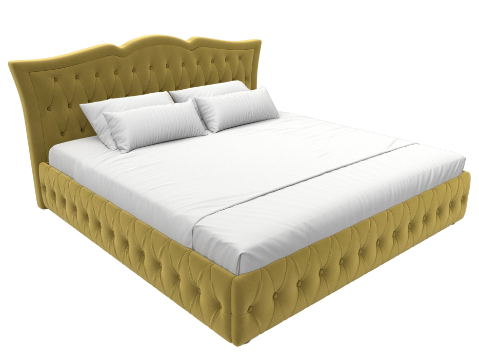 Мягкая кровать, Кровать интерьерная Герда 200, микровельвет