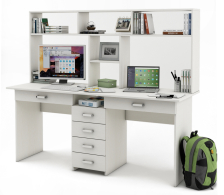 Прямые, Письменный стол Лайт-11Я с надстройкой