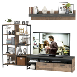 Тумба для ТВ и аппаратуры со стеллажом 13.151.02 и навесной полкой Трувор