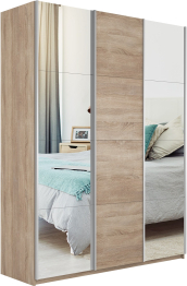 Шкаф Прайм трио 1ДСП+2 зеркало 2300х1800х570