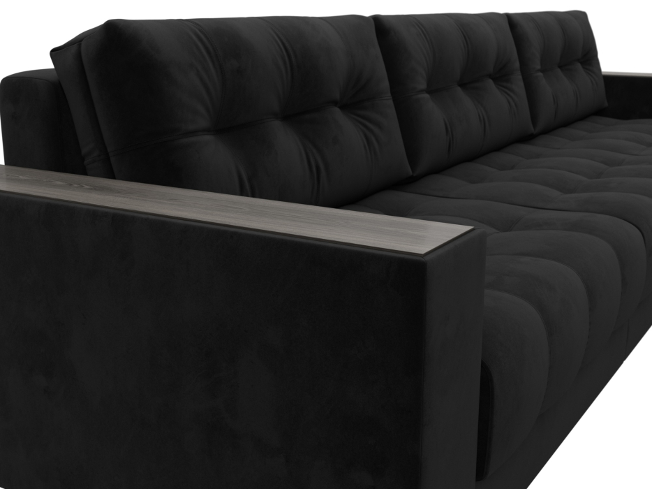 Дизайнерские диваны для гостиной, Диван угловой с декором Лига-049 НПБ Лонг, велюр SEVEN