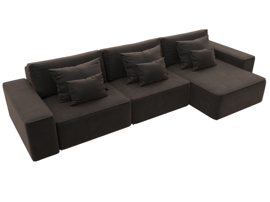 Диваны угловые в гостиную, Диван угловой Лига-074 угол универсальный, велюр SEVEN