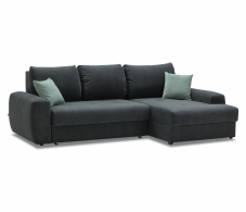 Диваны угловые, Угловой диван Коста, еврокнижка, велюр,  правый угол