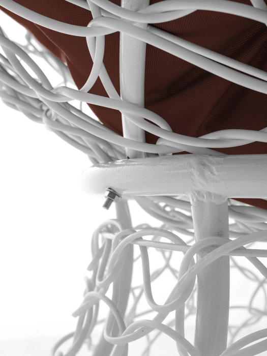 Кресла, Кресло ПАПАСАН мини с ротангом белое