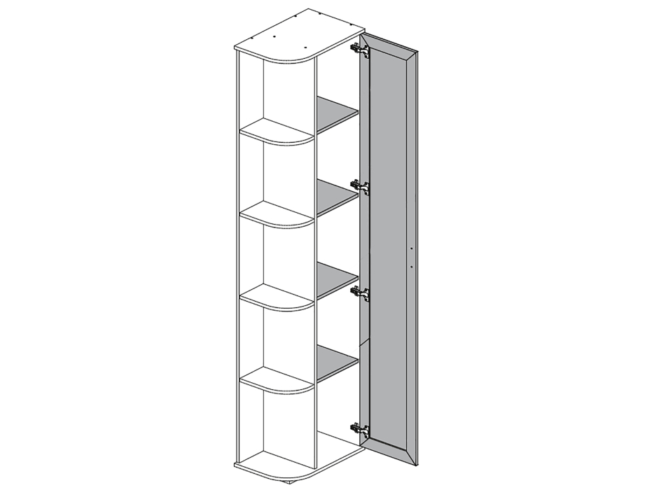Угловые шкафы, Шкаф торцевой ЛШ-26 Спальня Ливорно