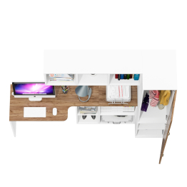 Стол-трансформер с навесной полкой Лидер-8 и функциональным пеналом МД 23Б