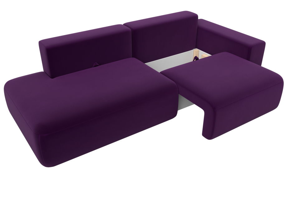 Диваны еврокнижки, Диван прямой Лига-036 Модерн подлокотник справа, микровельвет