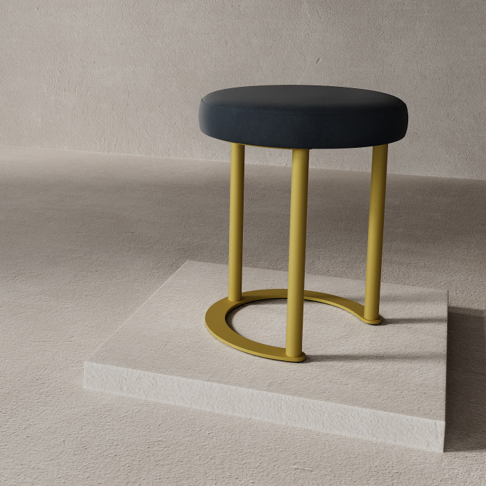 Пуфы дизайнерские, Пуф с металлическим каркасом HORSIX (Золотой)