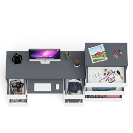 Комод высокий Мори МК700 5-ть ящиков с двухтумбовым компьютерным столом МС-2