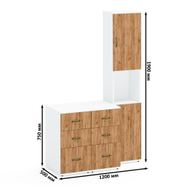 Набор модульной мебели Лидер-8 из пенала и двух тумб МД 3.16 и МД 3.16.