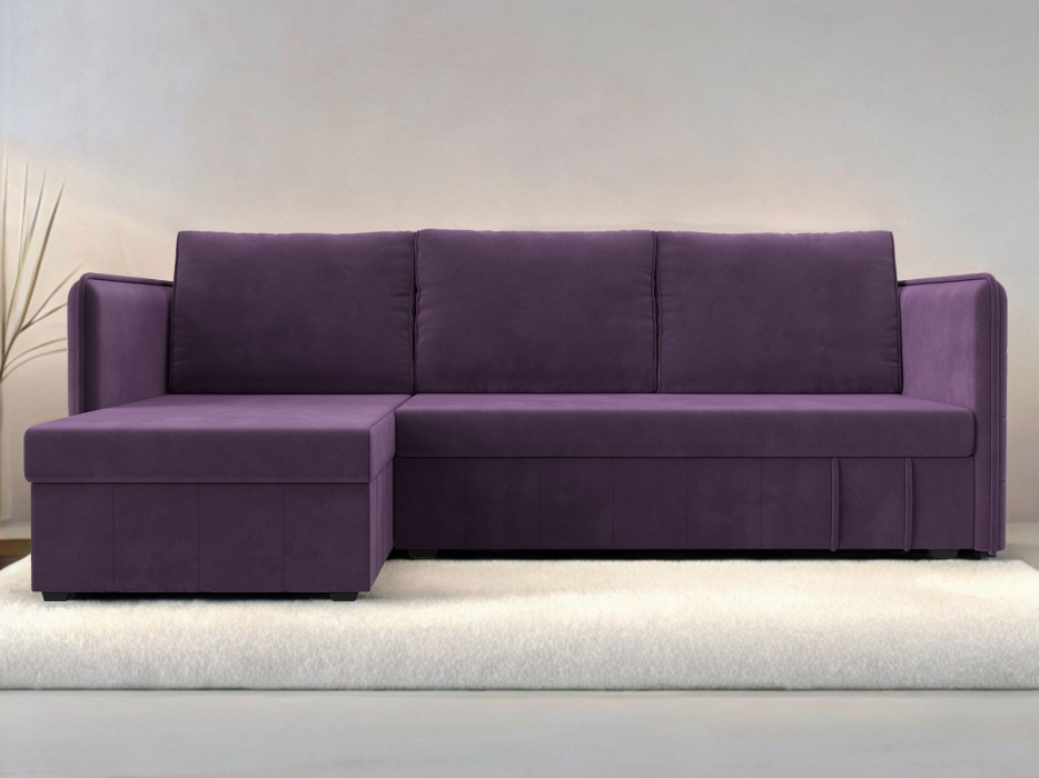 Диваны угловые в гостиную, Угловой диван Слим левый угол, микровельвет