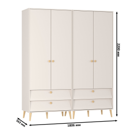 Два шкафа-комода 2-х дверных с двумя ящиками Афина