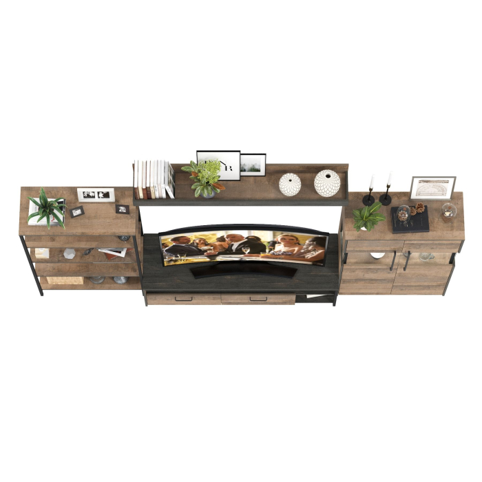 Стенки для гостиной, Модульная мебель для гостиной с подсветкой Трувор № 55