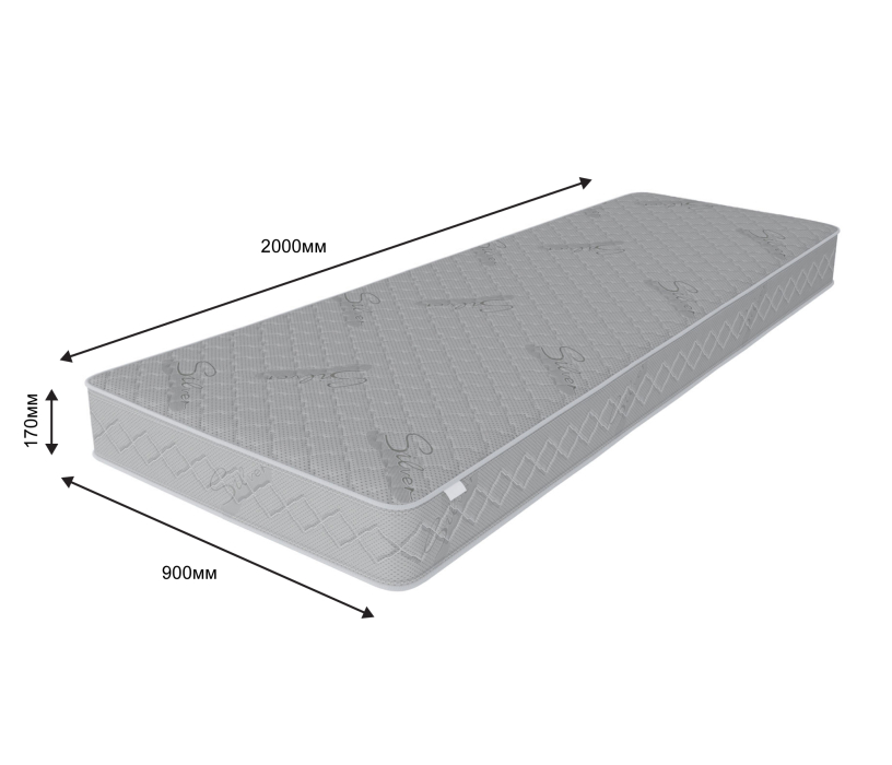 Кровати 90 см, Кровать Мамбо СБ-2372 с матрасом Фиеста 90х200, дуб сонома/белый