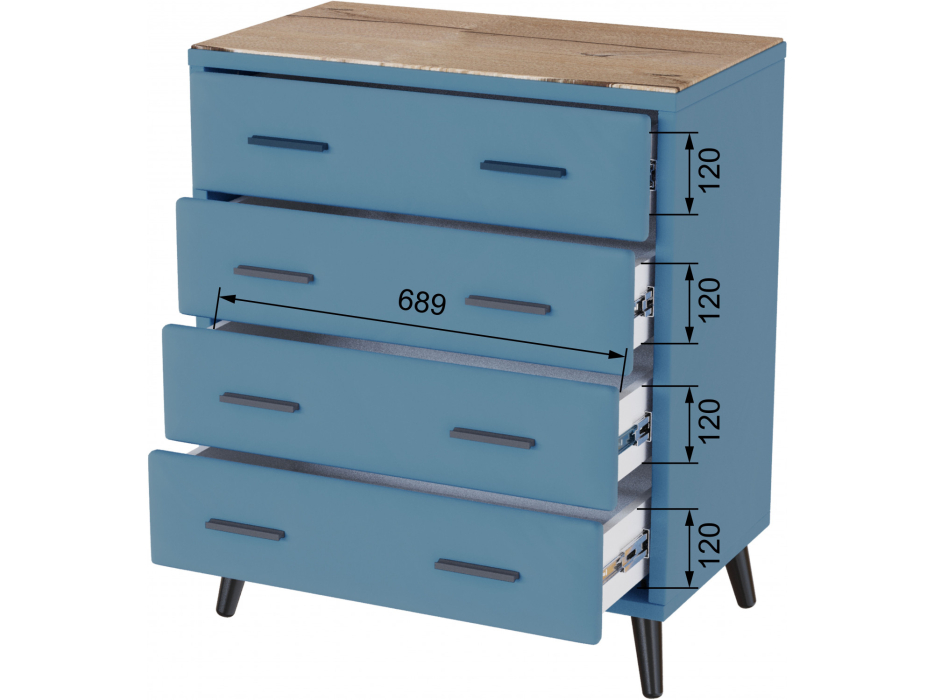 Комоды, Комод интерьерный Пай, Дуб канадский мдф