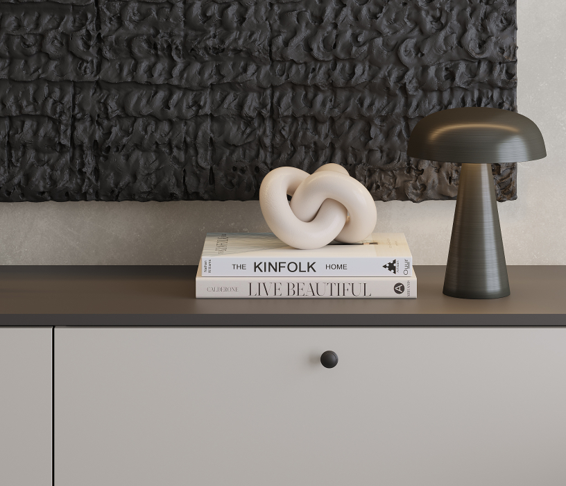 Комоды, Комод Тренд СБ-3447 2 ящика, 1 дверь Диамант серый/Серый Перламутровый