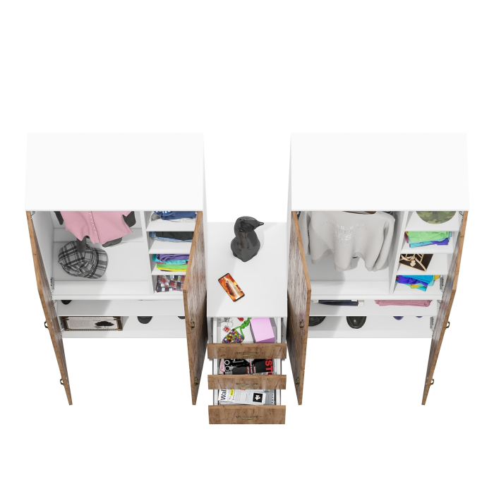 Домашние кабинеты, Мебель для офиса из двух платяных шкафов Лидер-8 20Б и подкатной тумбы 3.16