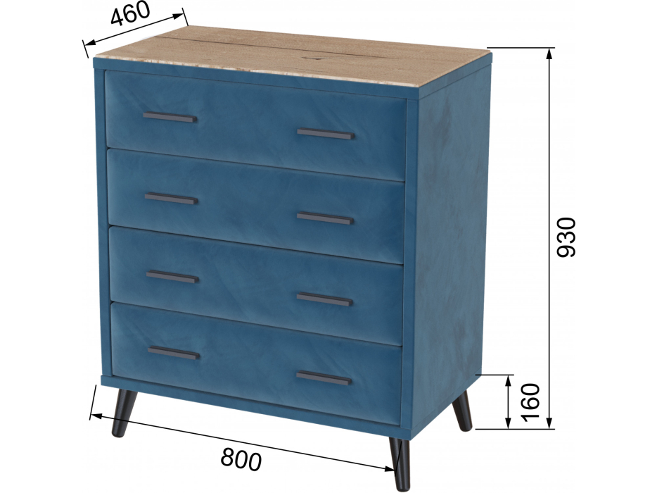 Комоды, Комод интерьерный Пай, Дуб канадский мдф