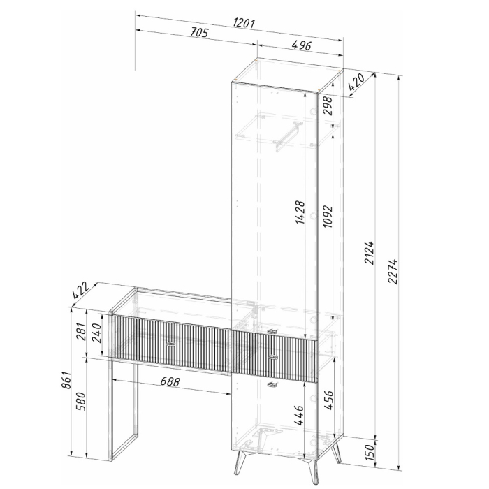 Прихожие, Прихожая Норд ПР-06