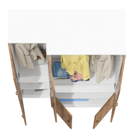 Бельевой глубокий шкаф Лидер-8 и пенал для одежды МД 21Б