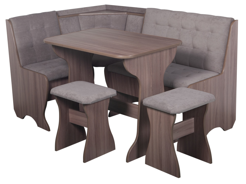 Кухонные уголки, Кухонный уголок Стиль 1Л (со столом СТ4) Ясень шимо темный / велюр