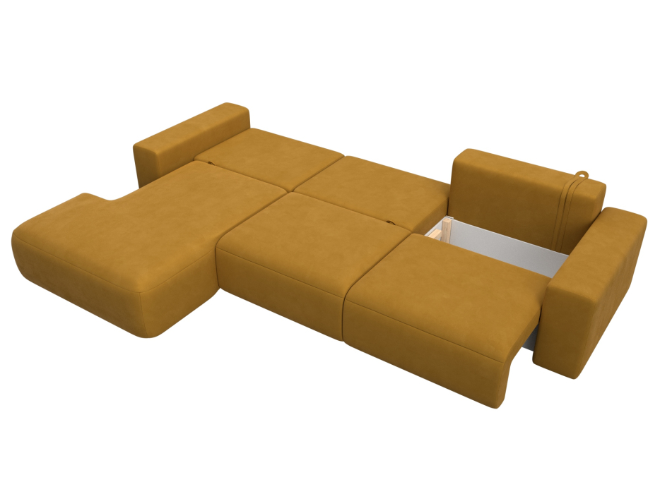 Диваны еврокнижки, Диван угловой Лига-036 НПБ Классик Лонг левый угол, велюр BRUT