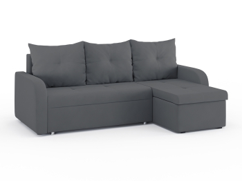 Диван-кровать угловой Мини Люкс трехсекционная еврокнижка, велюр