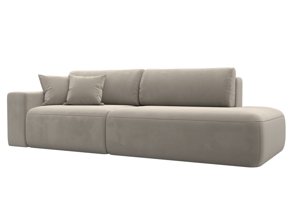 Диваны еврокнижки, Диван прямой Лига-036 Модерн подлокотник слева, микровельвет