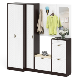 Полный набор мебели для прихожей П-6 компоновка № 31 МДФ фрезеровка ромб