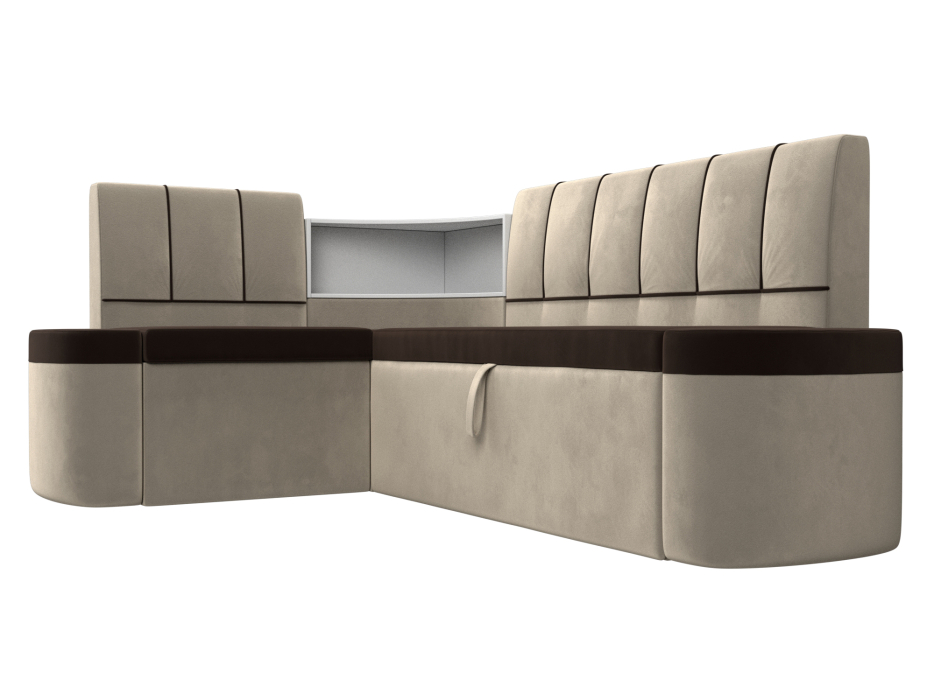 Диваны угловые кухонные, Кухонный угловой диван Тефида левый угол, микровельвет