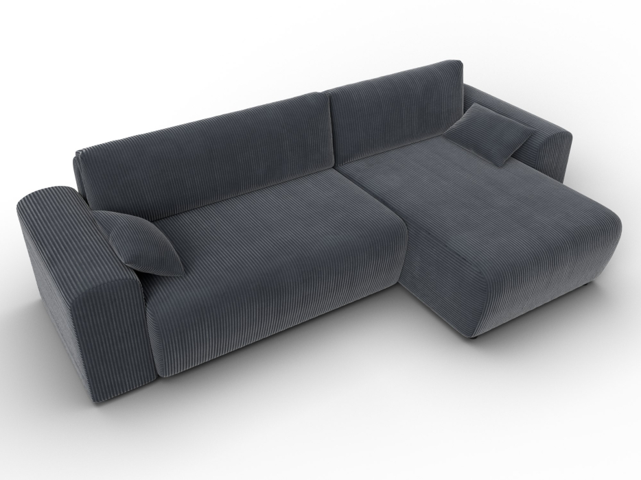 Диваны угловые в гостиную, Диван угловой Лига-099 угол универсальный, велюр Vertical Slim