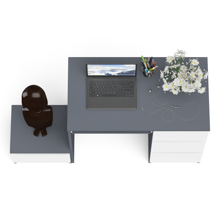 Прямые компьютерные столы, Стол компьютерный Мори МС-6 правое исполнение с тумбочкой 400-1