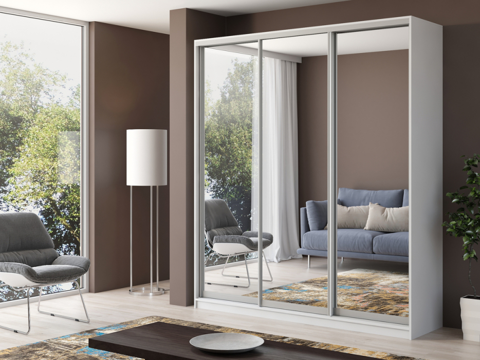 Шкафы-купе, Шкаф купе 3-х дверный Айсберг 200 зеркало