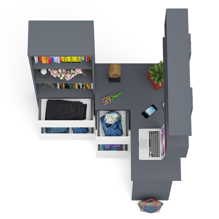 Домашние кабинеты, Уголок школьника Мори с угловым столом и полкой и стеллажом