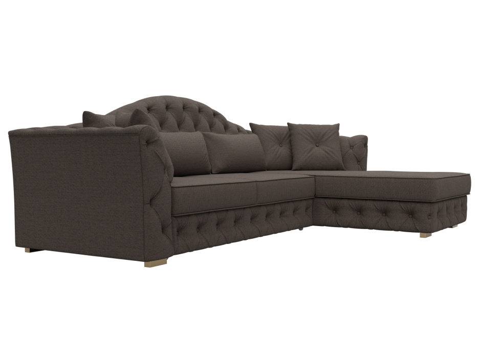 Диваны угловые в гостиную, Диван угловой Артис правый угол, рогожка Амур