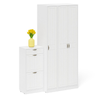 Прихожие, Тумба для обуви две секции в прихожую П-6-500 с пеналом и шкафом фрезеровка прованс